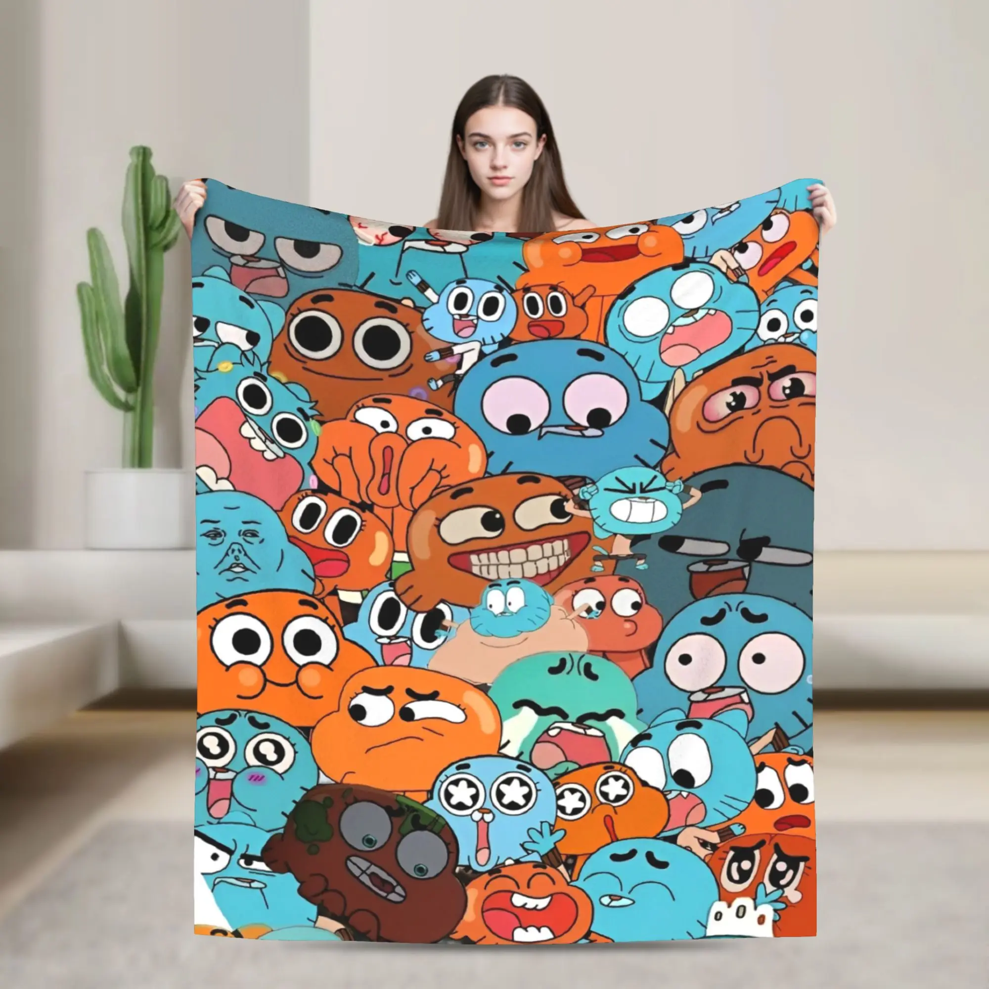 Gumballs Plush Blanket Cartoon Game  Fashion Throw Blankets for  Sofa Bedding Lounge 125*100cm Quilt