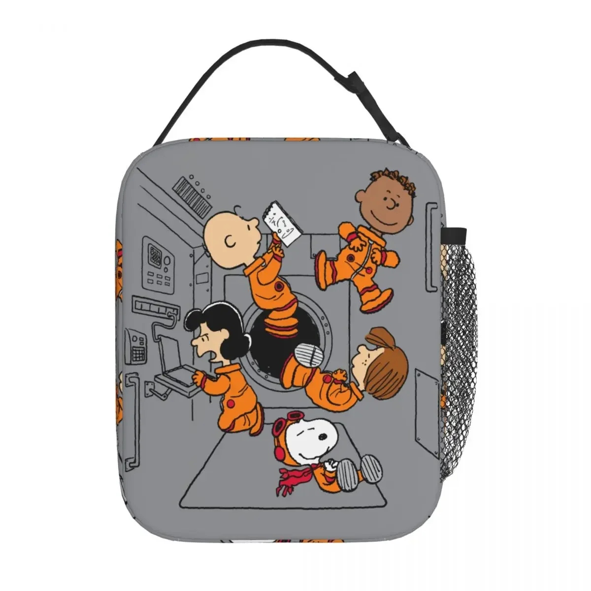 SPACE Peanuts Gang In Space Insulated Lunch Bags Cooler Lunch Container Snoopy Portable Lunch Box Food Handbags Office Picnic