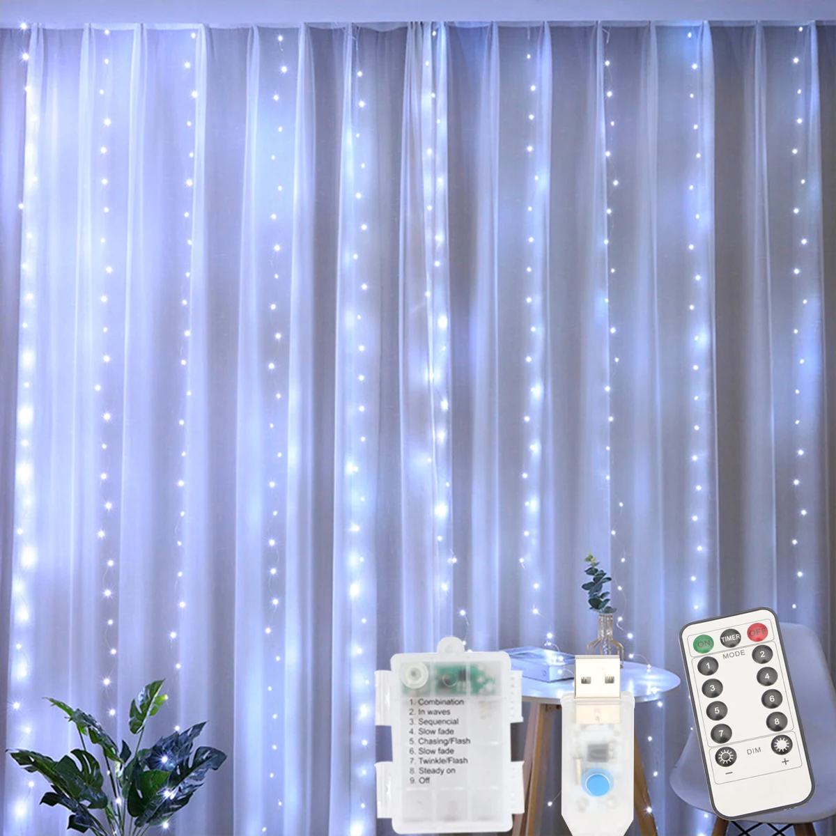 3M LED سلسلة أضواء صندوق البطارية/USB الطاقة الجنية أضواء جارلاند للعام الجديد حفل زفاف عيد الميلاد ديكور المنزل الستار