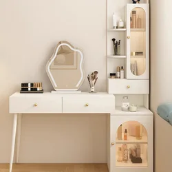 Luxury White Dressing Table Storage Light Organizer Bedroom Dressing Table Mirror Makeup Tocadores De Maquillaje Furniture