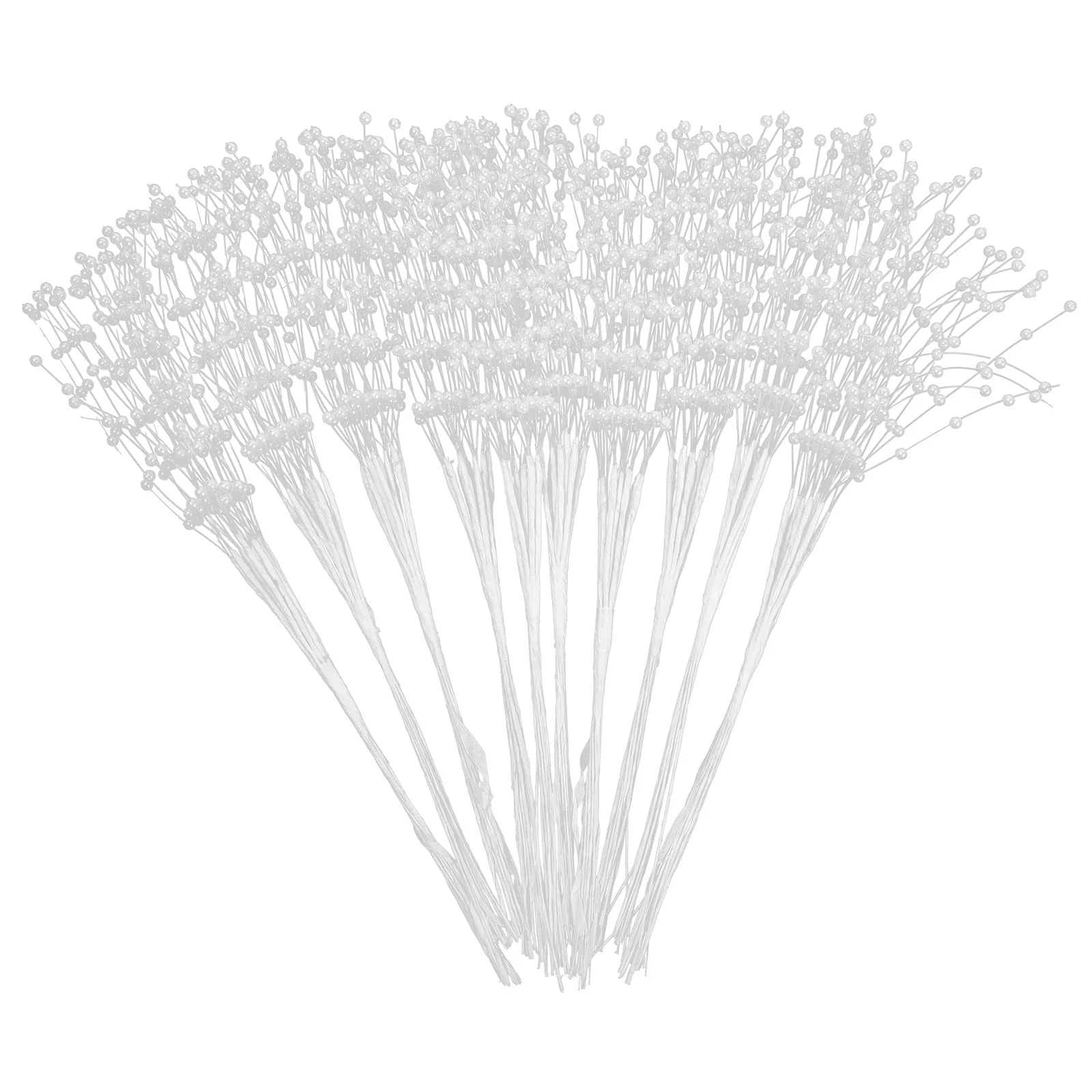 

100pcs Pearl String Beads Garland Diy Floral Craft Decor Wedding Bouquet Party Centerpiece Artificial Flower Stem Bride Headwear