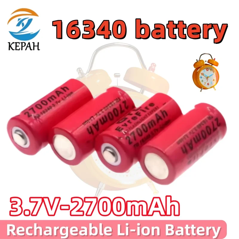 2.7Ah Rechargeable Battery Kit｜16340 (CR123A Universal) with Charger for Flashlights & Outdoor Use
