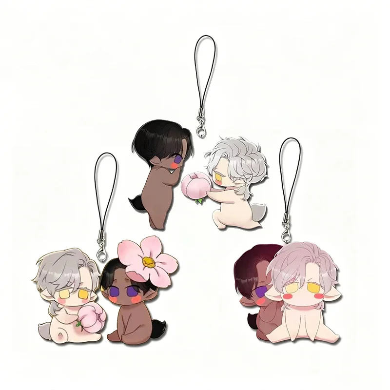 Comic Manga Smyrna And Capri Sram Maratha Theo Peserus Cosplay Acrylic Keychain Pendant Rope Phone Keyring Accessories Prop