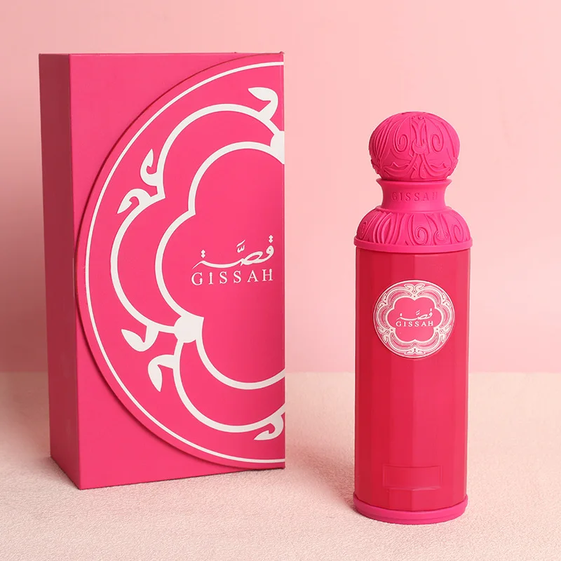 

Exquisite Pink Hued Perfume Artistic Patterned Long Lasting Fruity Fragrance Luxurious Arabian Inspired Fragrances Spray