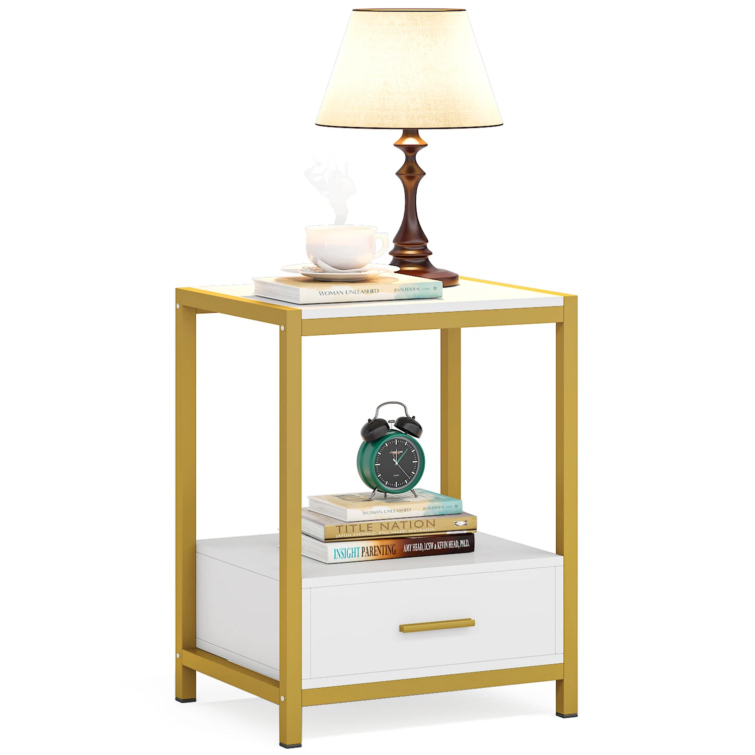 Tribesigns-Table de oral et avec Étagère de Rangement, Table d'Appoint