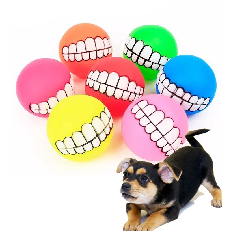 

Funny Silicone Pet Dog Cat Toy Ball Chew Treat Holder Tooth Cleaning Squeak Toys Dog Puppy Training Interactive Pet Supplies