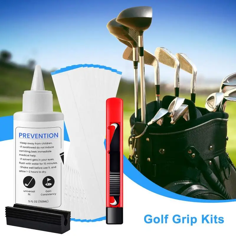 Golf Club Regripping Kits Grip Tape Strips Safe 5oz Grip Solvent 15 Paper Tapers Regripping Golf Clubs Tool Strong Golf