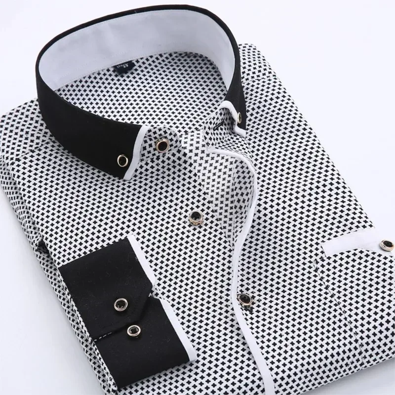 2023 Brand Clothing Men High Quality Casual Business Shirts/Male Slim Fit Casual Party Wear Short Sleeve Shirts Plus Size NS5830