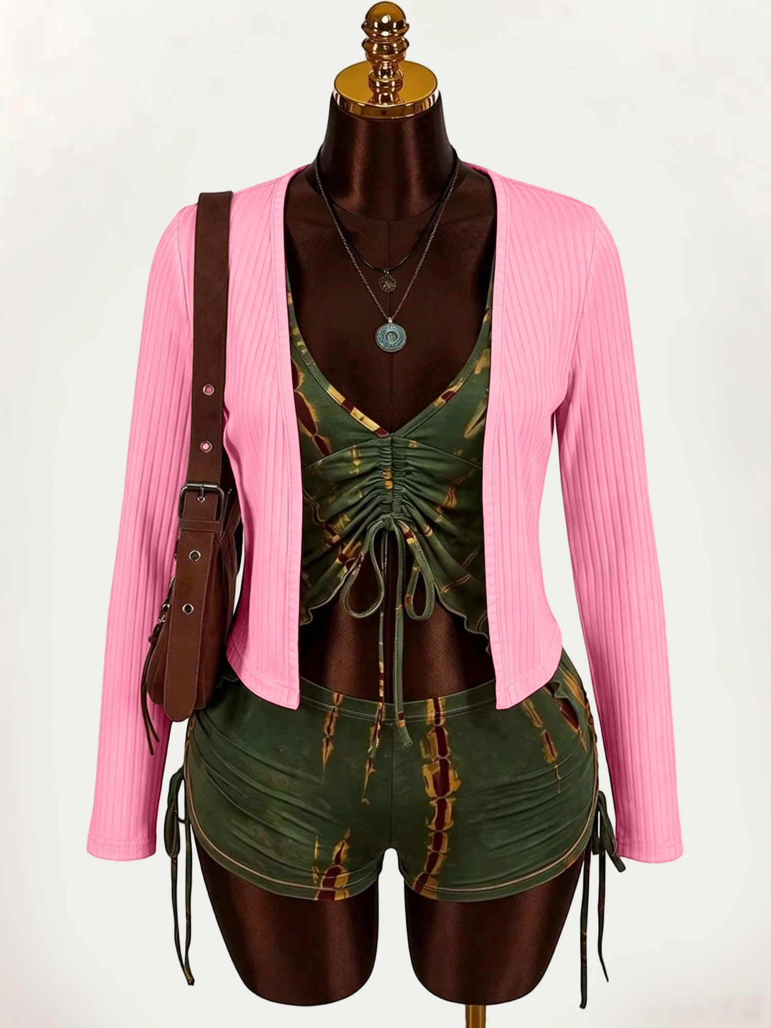Women Solid Ribbed Knit Cropped Cardigan Open Front V Neck Long Sleeve Slim Fit Shrug Casual Layering Outerwear