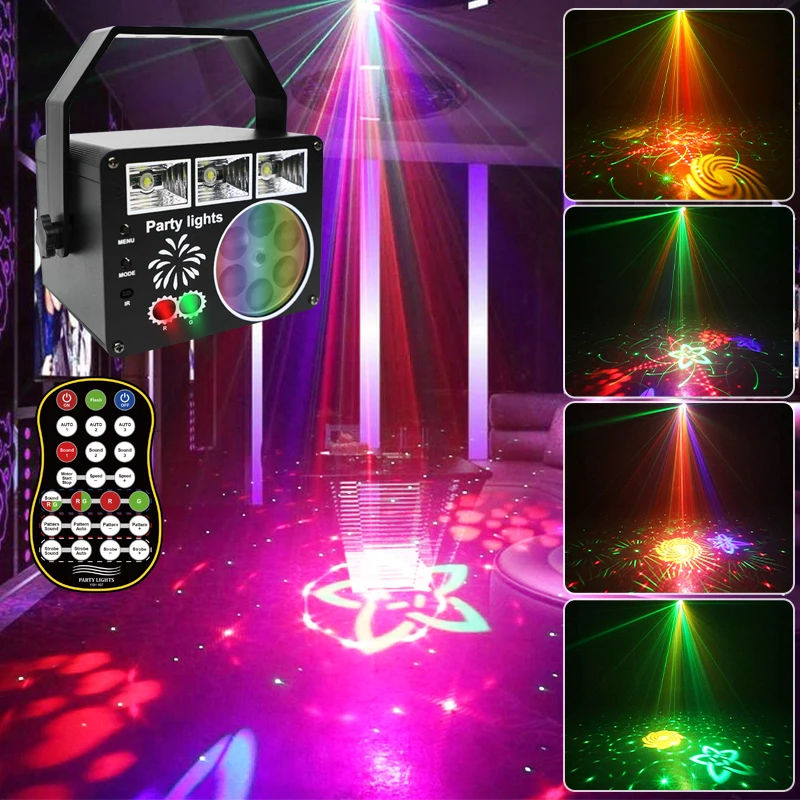 

LED Disco Parti Lights USB Stage Laser Light Pattern Beam Projector Suitability Karaoke Wedding Halloween Party Accessories