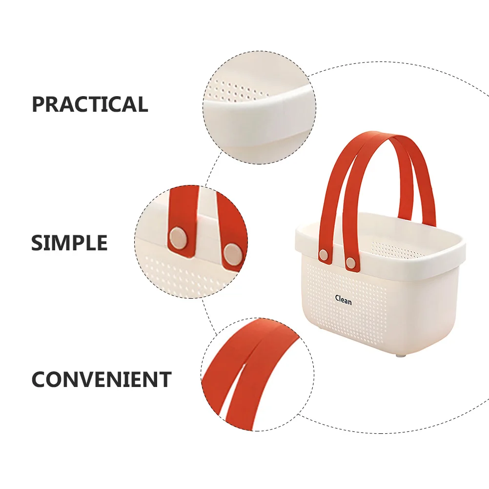 

Bath Storage Basket Portable H Toiletry H held PP Hollow out Accessory Living Room Kitchen Bathroom Storage ganizer