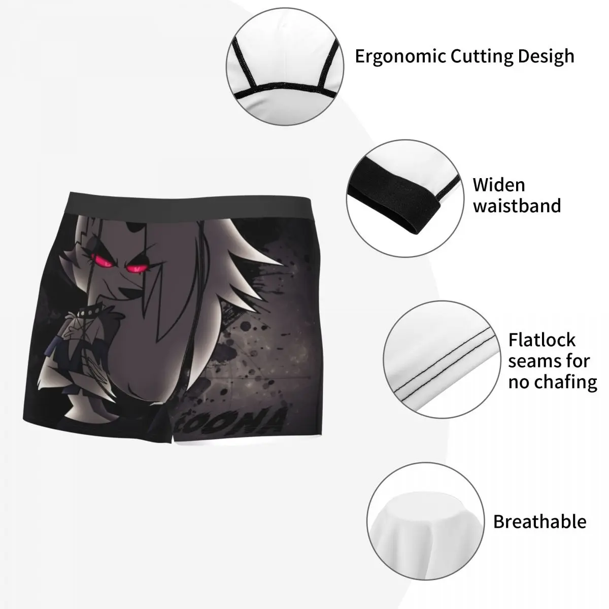 Loona Men Boxer Briefs Helluva Blitzo Adult Animation Highly Breathable Underpants High Quality Print Shorts Gift Idea