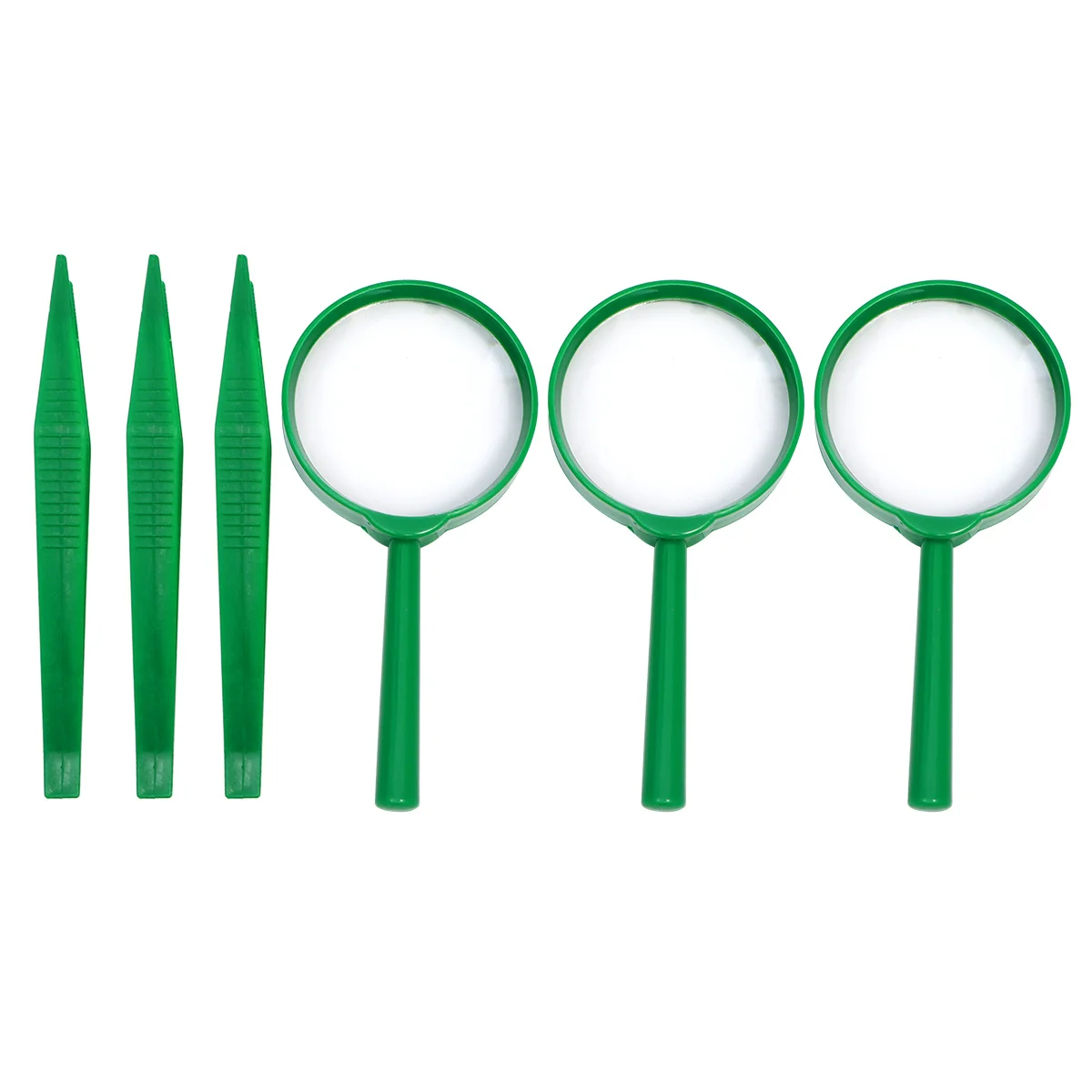 

3Sets Kids Observation Magnifying Glass Tweezers Outdoor Camping Nature Tools Magnifying Glass