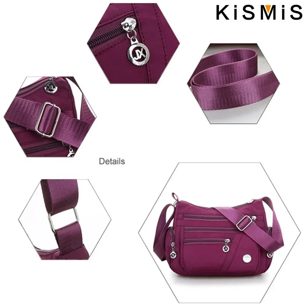 KISMIS 1PC Fashion Women Single Shoulder Bag Crossbody Bag Casual Handbags Messenger Bag Waterproof Oxford Bag