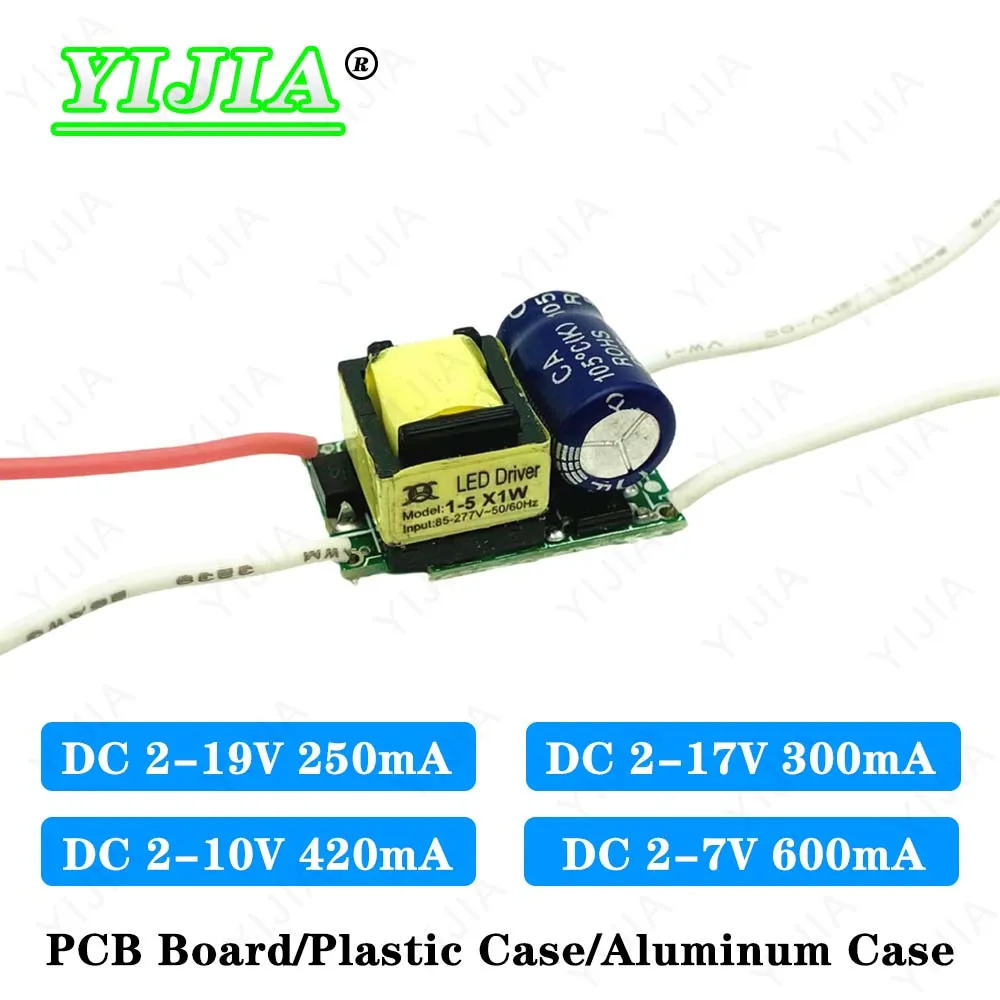 1W 2W 3W 4W 5W LED Driver DC 2-19V 2-17V 2-10V 2-7V 250mA 300mA 420mA 900mA Lighting Transformers For 1 2 3 4 5 W Power Supply