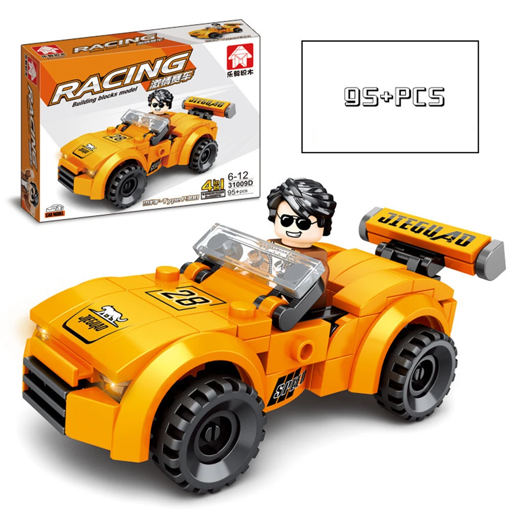 Buggy Building Blocks for Kids, Speed Sports Vehicle, Technical Model Assembly, MOC Bricks, Brinquedos Educativos, Presentes de Aniversário, 4 em 1