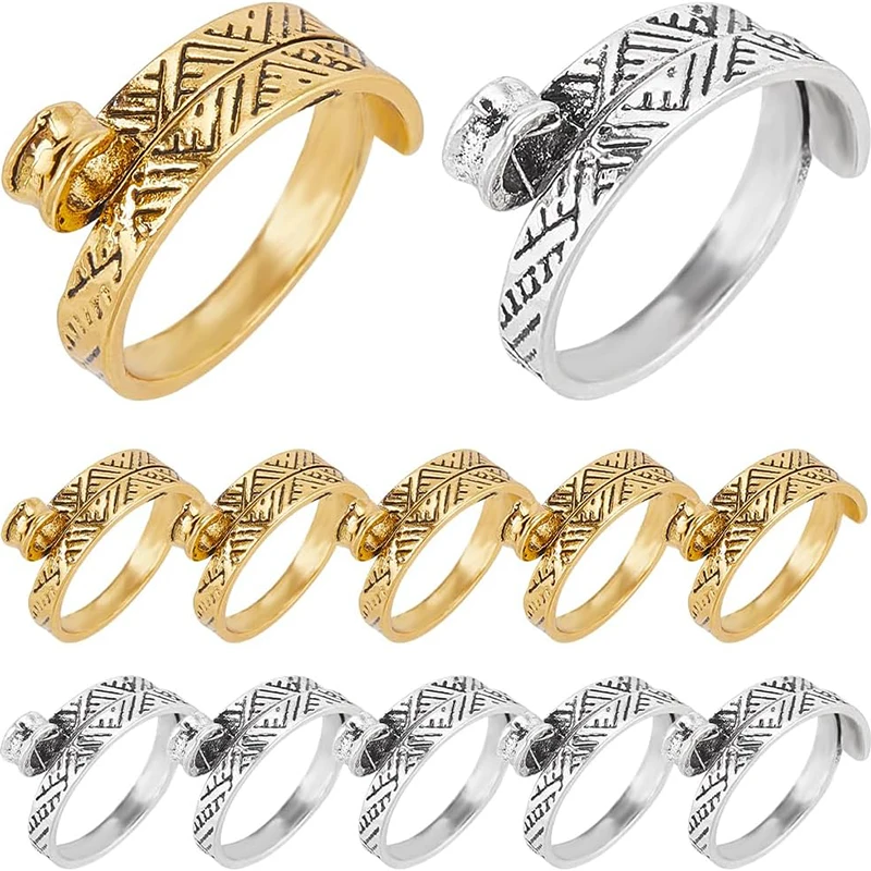 

2PCS Adjustable Knitting Crochet Ring, Open Guide Yarn Guide Crochet Tension Ring for Faster Knitting, Thimbles Winder Tools