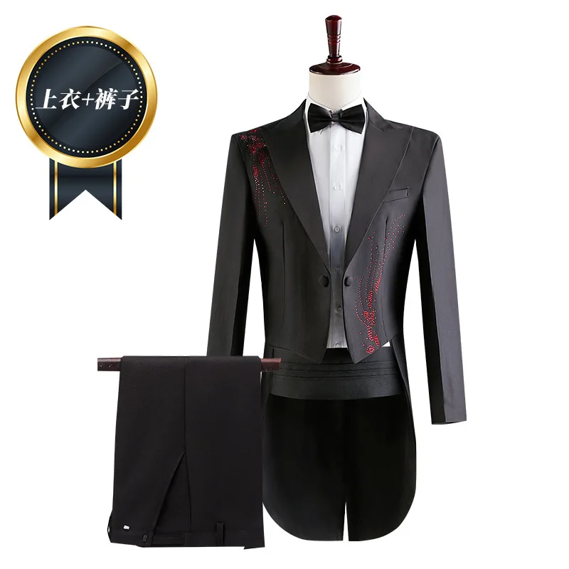 B220Suit men's tailcoat men's English style stage dress choir groom performance men's clothing