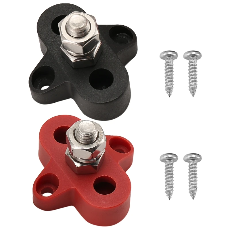 2Pcs 5/16 Zoll DC 48V Sammelschiene Power Terminal Block M8 Positive Negative Power Verteilung Stud Für RV schiff Boot