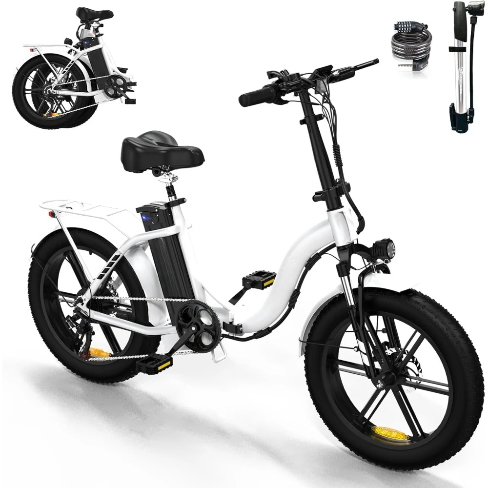 

Electric Mountain Bike 20" X 4.0 Fat Tire Foldable with 48V 15Ah Removable Battery,750W with 7 Gears, Long Mileage Electric Bike