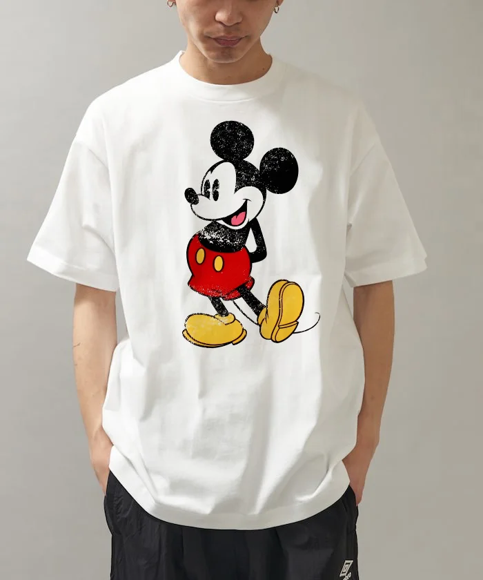 

Летняя футболка с принтом в стиле ретро и Микки Мауса Диснея для мальчиков и девочек, повседневная спортивная футболка с короткими рукавами для всей семьи, родителей и детей