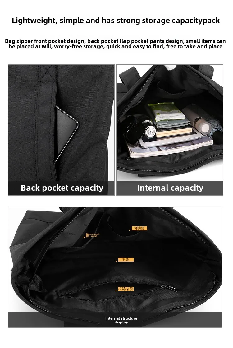 Men's Bag, Large Capacity Solid Color Shoulder Bag, New Breathable, Portable, Simple Business Commuting Shoulder Bag Handbags