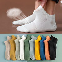 5Pairs Men Ankle Socks Summer Autumn Mesh Athletic Breathable Cotton Sports Socks Men Low Tube Short Sock Male Quality Sox Meias