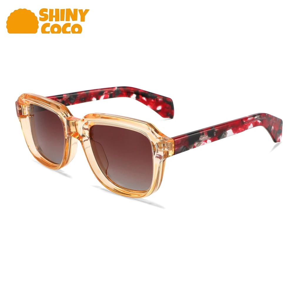 

ShinyCoCo Luxury Brand Cross Border Classic Narrow Framed Fashionable Polarized Sunglasses Acetate Board Leg Sunglasses For Men