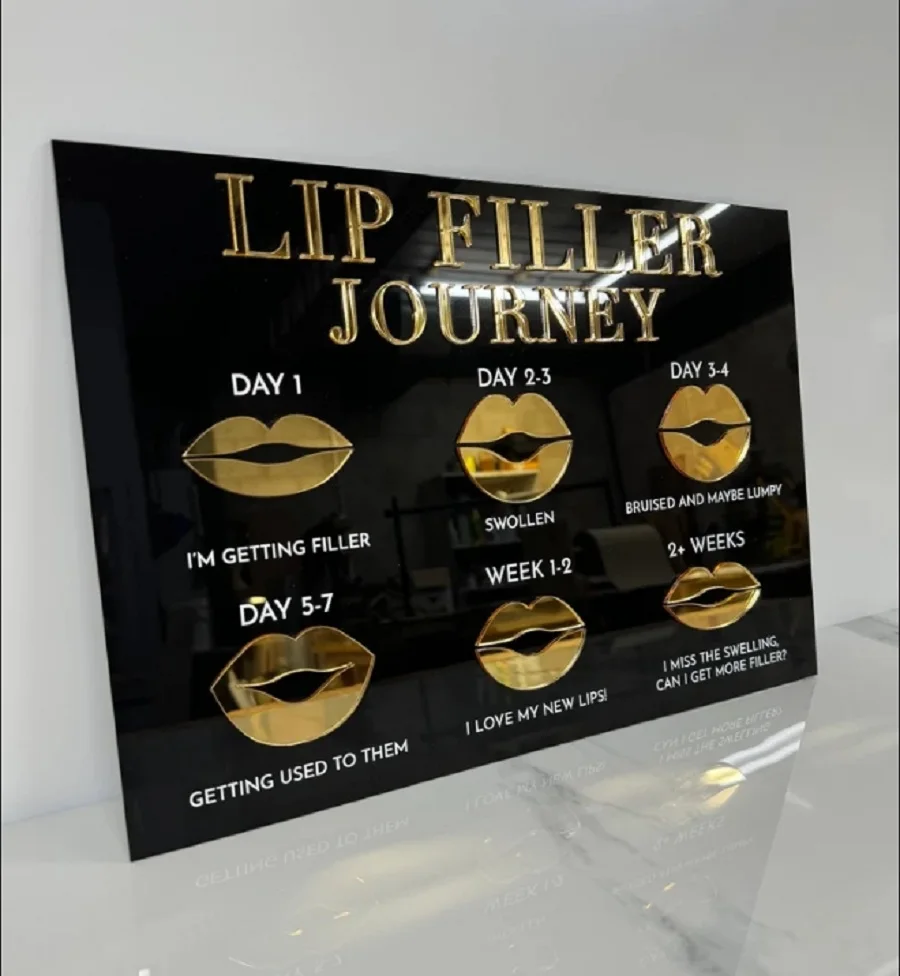 Lip Filler Journey Sign Aesthetics Aftercare Sign Lip Filler Sign Beauty Clinic Decor