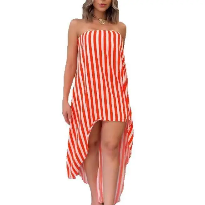 2025 novo sexy solto svel envoltório dr listrado casual commute sle feminino dr cintura solta versão h peça única