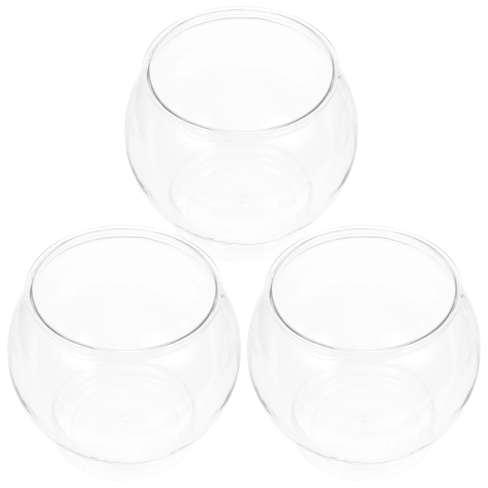 

3pcs Fish Tank Fish Living Tank Ornamental Bowl Mini Office Decor Clear Aquarium Globe Small Plastic Pet Supplies