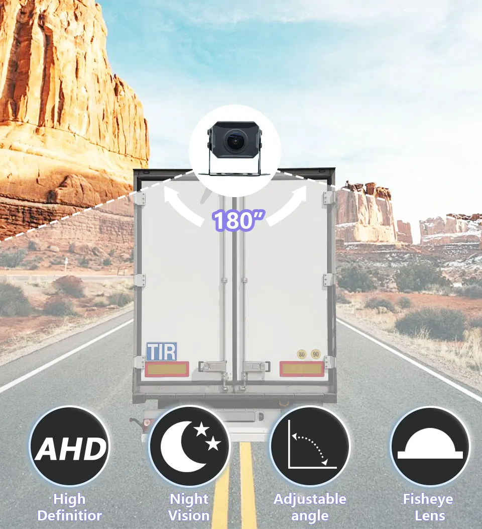Night Vision HD 9V-36V Truck Camera For School Bus Trailer Pickups IR Night Vision CCD/AHD 1080P Reverse Backup Camera