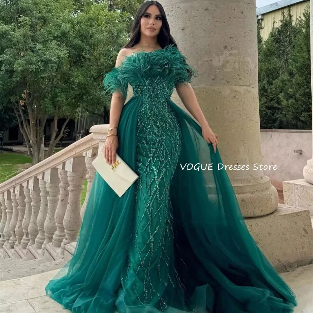 

Saudi Arabia Prom Dresses for Women Luxury Feather Mermaid Evening Gowns فساتين للمناسبات الخاصة vestidos de gala Custom