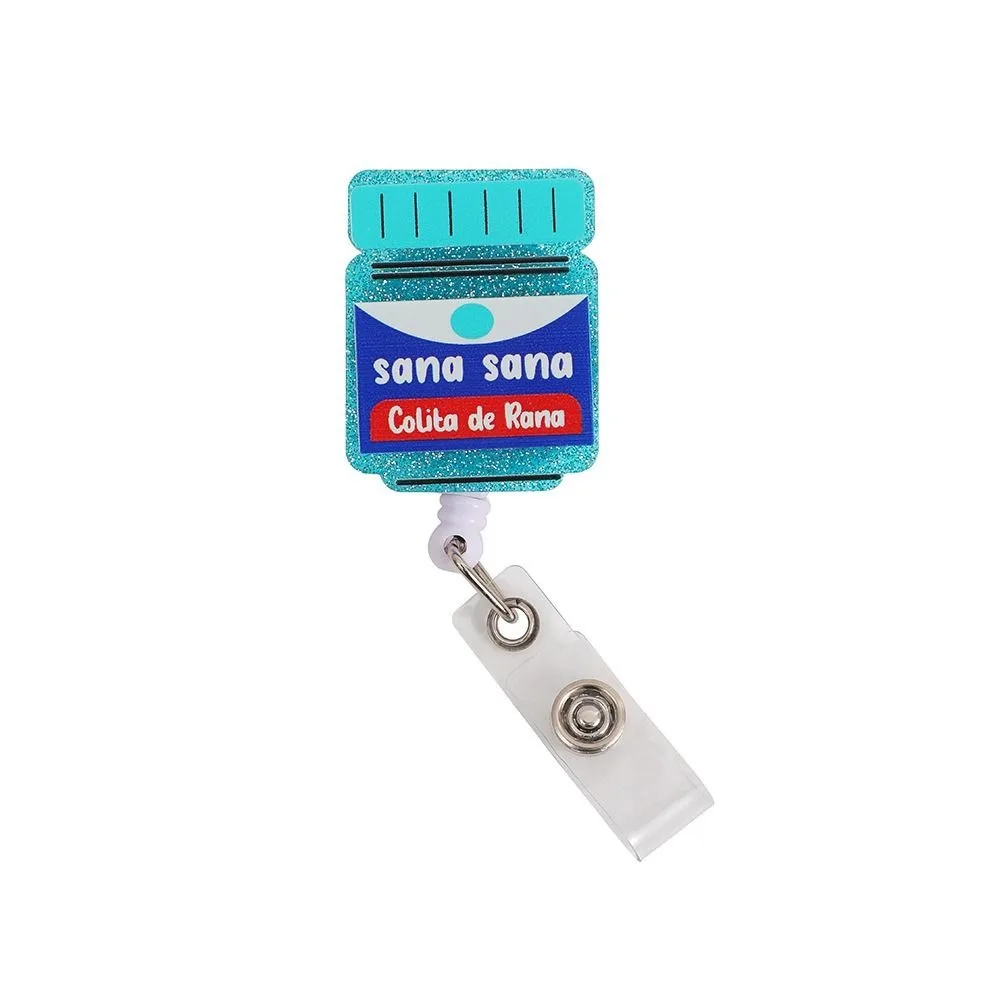 Stretchable Organs Badge Clip High Resilience with Back Clip Retractable Badge Reel Cartoon Work Card Clip Name Card Holder