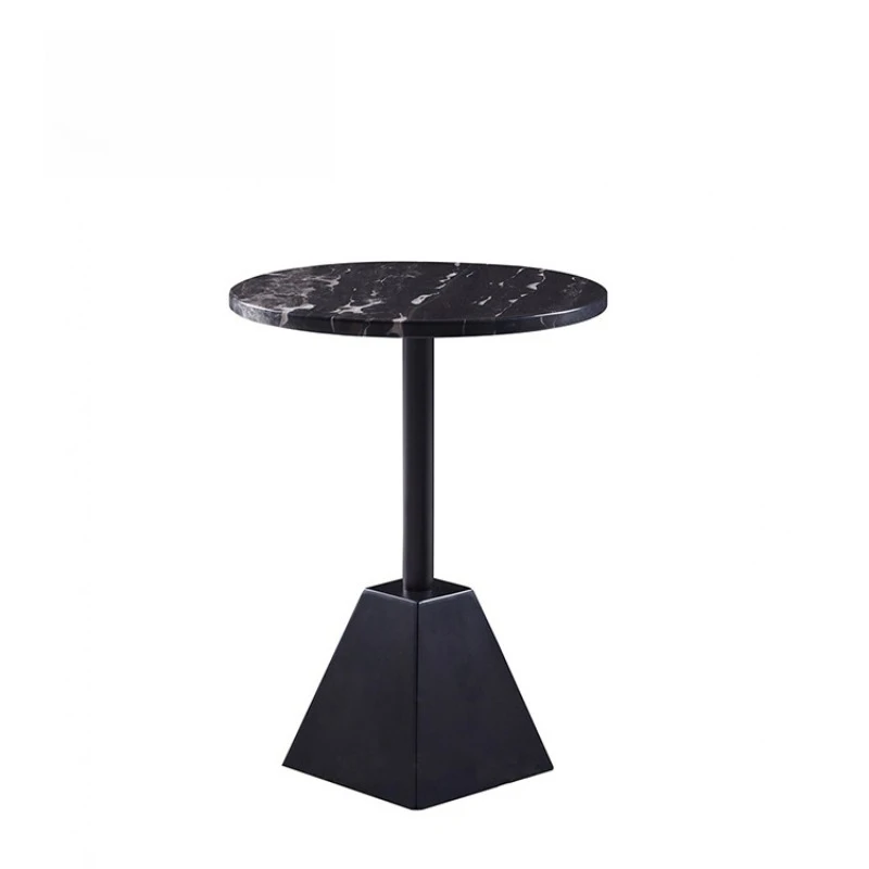 

Nordic minimalist industrial style marble metal countertop corner small apartment model room coffee table