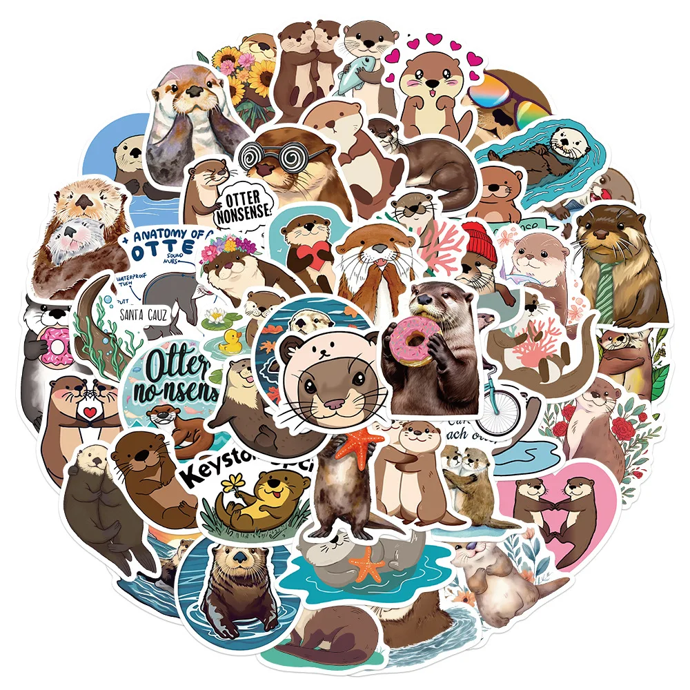 10/30/50 Stuks Kawaii Cartoon Dieren Otter Sticker Schattige Graffiti Decoratieve Bril Case Plakboek Waterdicht Sticker Kinderen Speelgoed