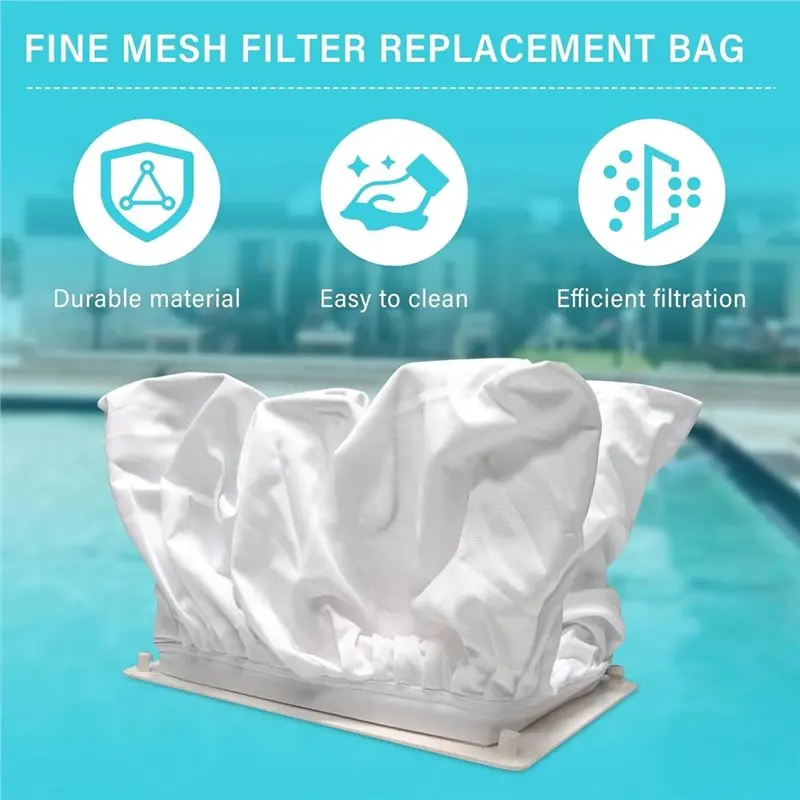ABGR-Pool Cleaner كيس مرشح استبدال 2 قطعة شبكة غرامة لنماذج Aquafirst و Aquabot 8111 8101 A8111PK #6