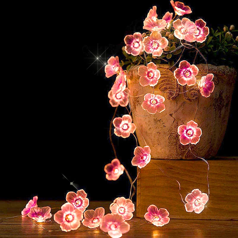 LED Flower Lights Outdoor String Lights for Festive Christmas Party Waterproof Fairy Lights Garden Garland Christmas Garland