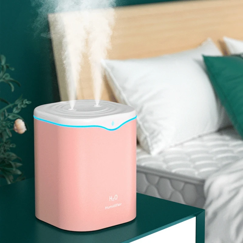 공기 가습기 에센셜 오일 아로마 디퓨저, 다채로운 LED 조명 가습기, 아로마 디퓨저 더블 깍지