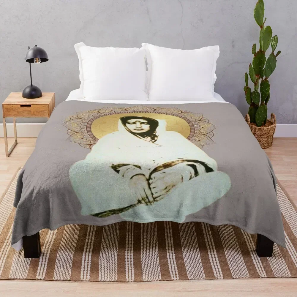 

Anandamayi Ma absorbed in Samadhi Throw Blanket Portable Lightweight Blanket for Travel Camping