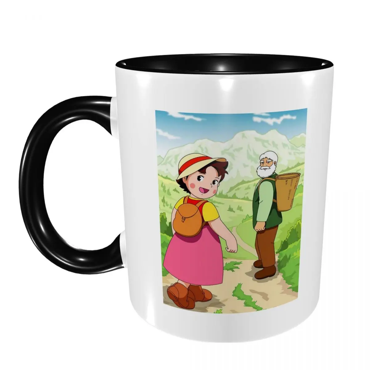 Anime Heidi Girl Of The Alps Peter Grandpa Mug Funny Ceramic Coffee Cups Tea Mugs Milk Cup Drinkware Gift for Friends