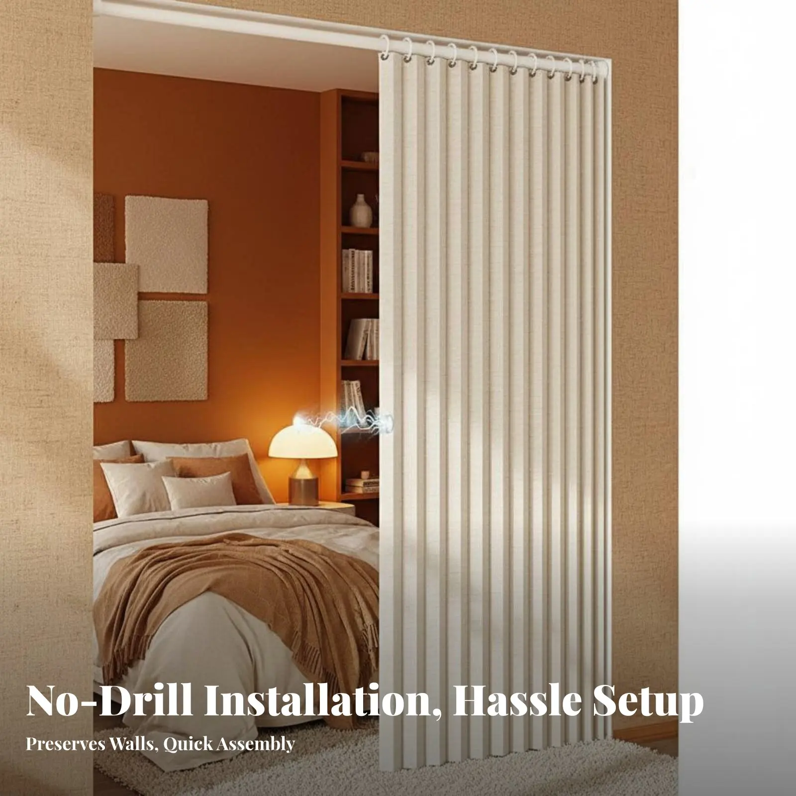 

Раздвижная дверь-гармошка без сверления, складная, выдвижная, для арендаторов, домовладельцев, для шкафа