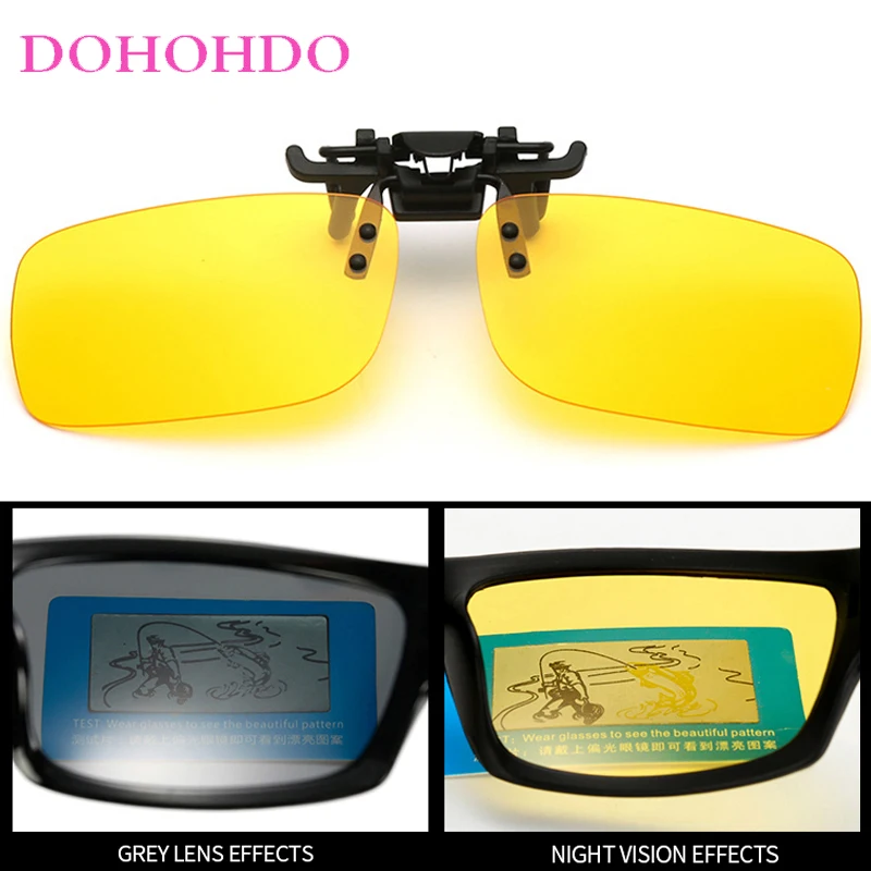 New Brand Designer Night Vision Polarized Drive Clip-On Sunglasses Women Outdoor Sports Anti-Glare Men Goggles Lentes UV400 Очки