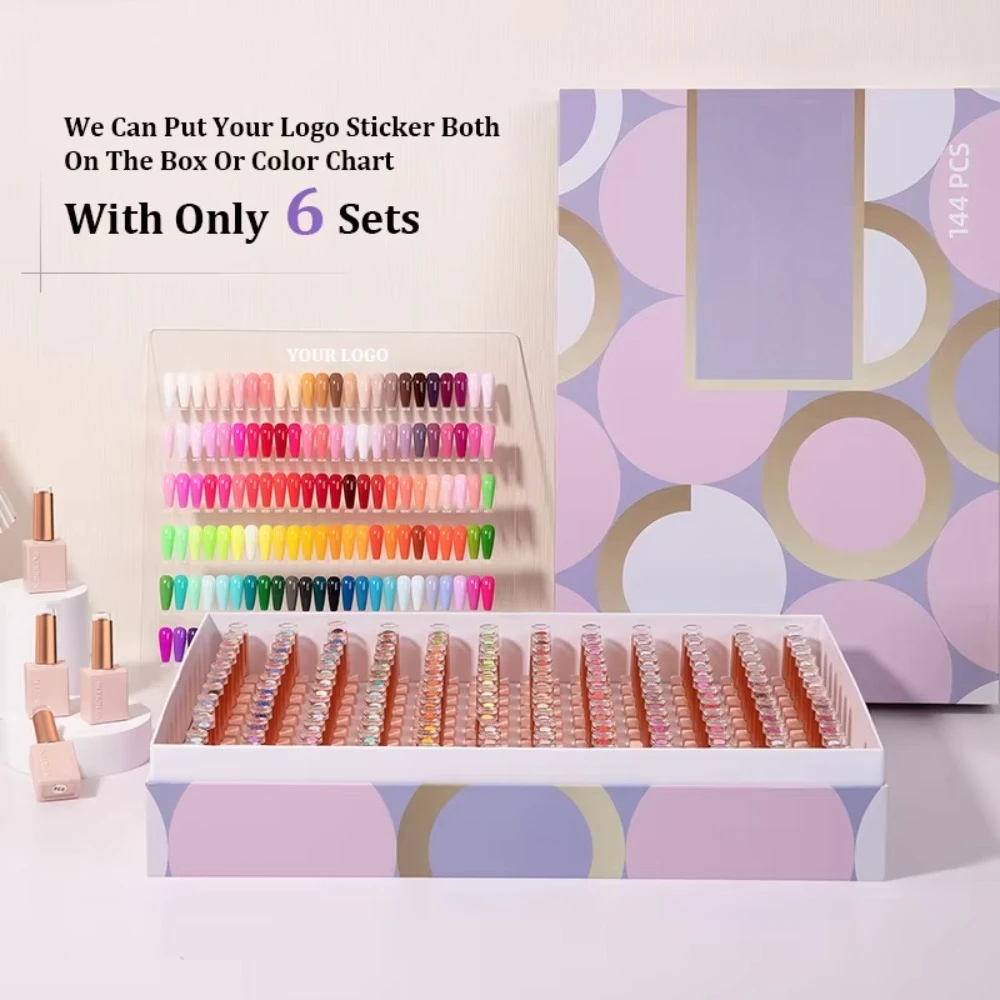 

Gel Nail Polish OEM Bottles and Box Nail Gel UV/LED Professional 144 Colors Set