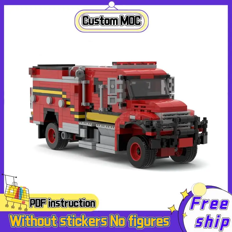 779PCS MOC Freightliner Type III Brush Engine Castle Rock Fire and Rescue model DIY creative ideas Technology Toy birthday Gift