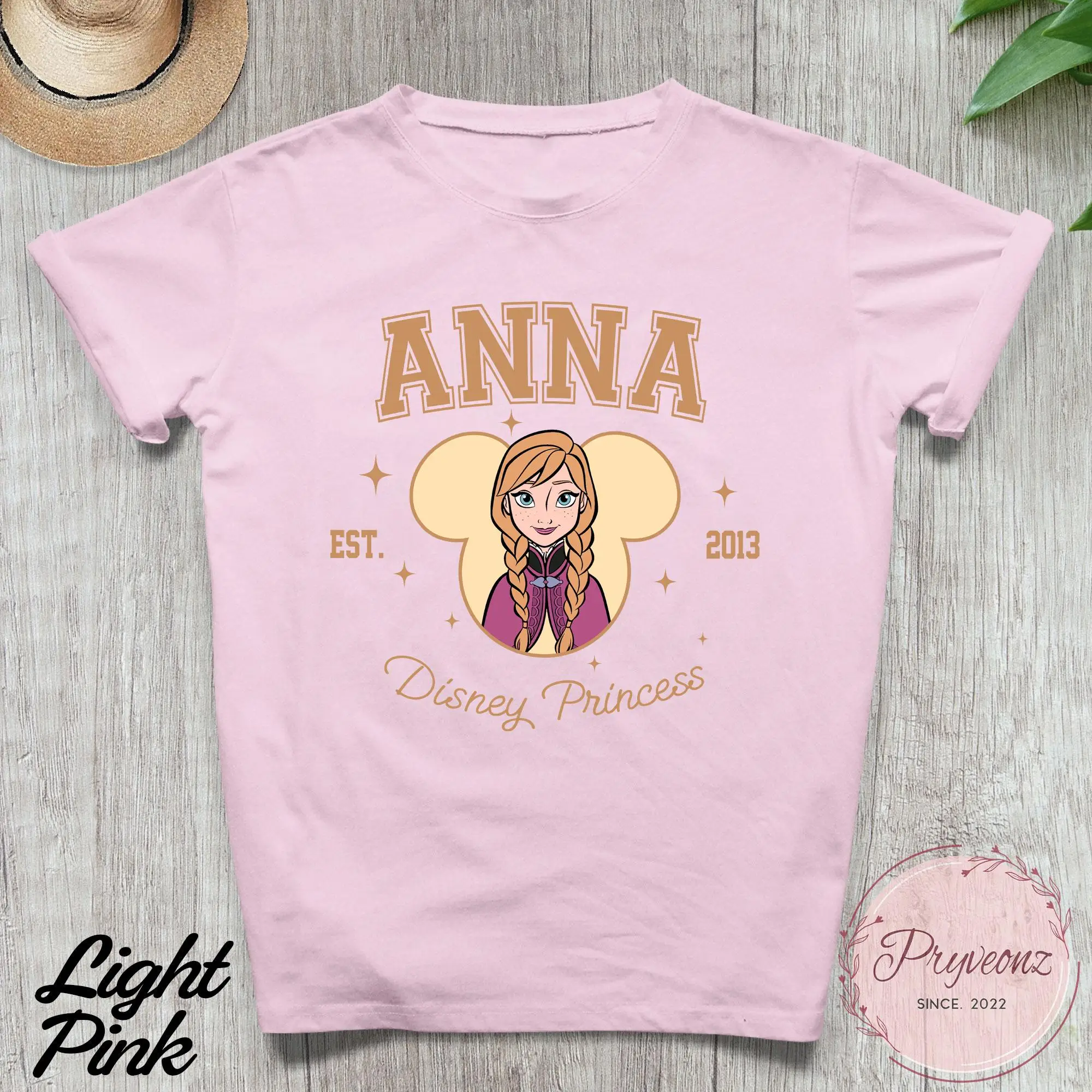 2025 الصيف أزياء جديدة آنا الأميرة Est 2013 قميص المجمدة آنا قميص آنا الأميرة قميص ميكي الأذن تي الأميرة قميص