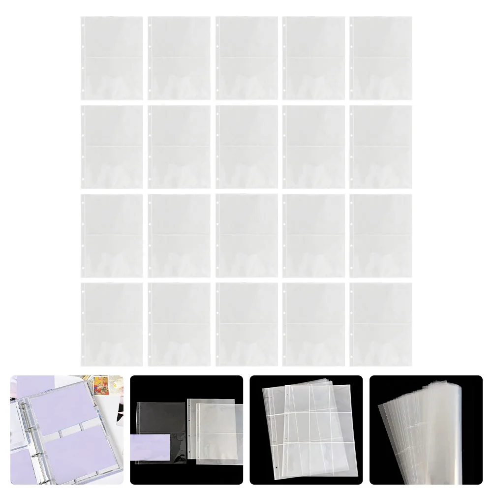 

20Pcs Transparent Photo Sleeves Waterproof Album Pages Protective Sheets for Pictures Postcards Coupons Photo Card Sleeve