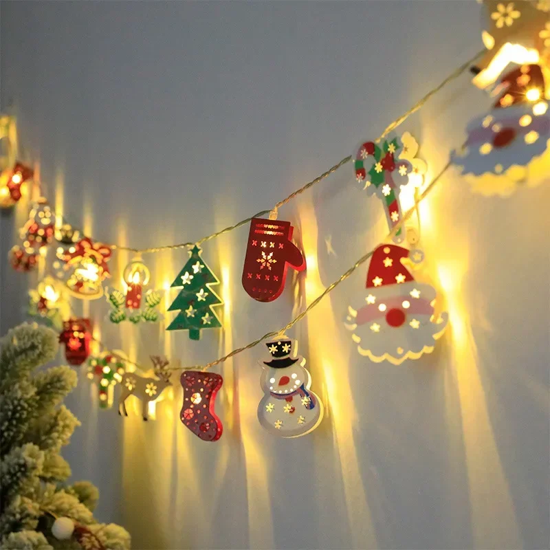 USB Battery Operated Fairy Lights Garland Fawn Gloves Bell Iron Decorative Lamp for Living Room Bedroom Garden Home Decoration