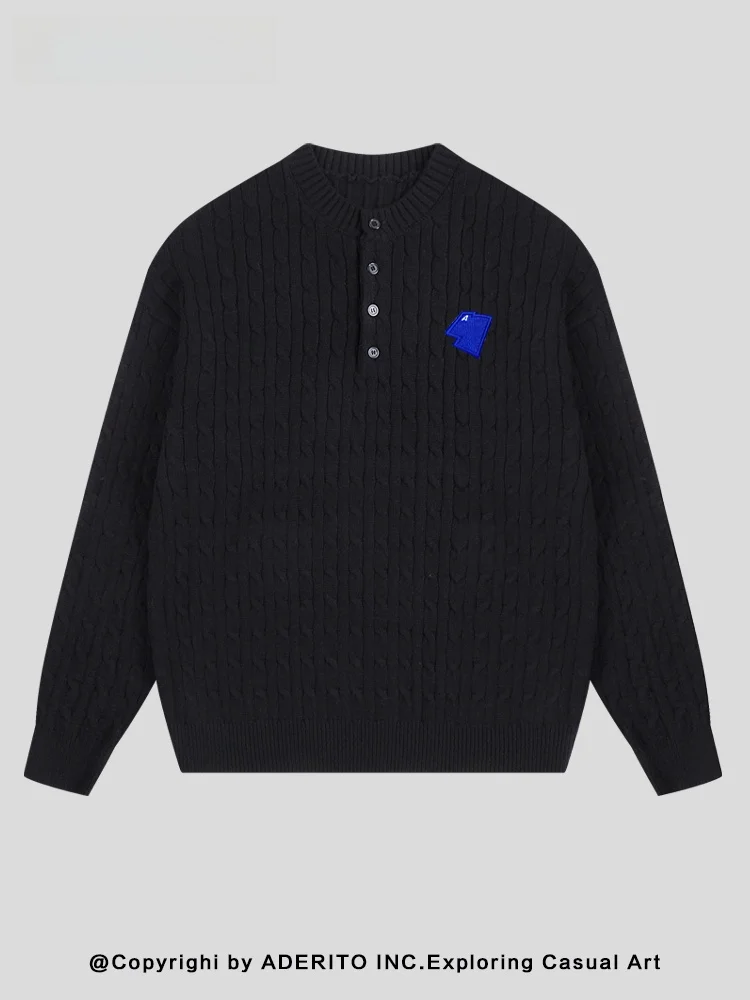 

Cleanfit Light ey Men's Knitted Sweater Henry Collar Winter Faion Ci Sle Long Sve Thermal Inner irt Base Layer