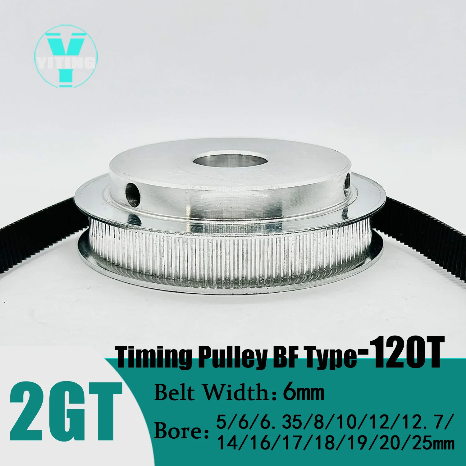 Imagem -03 - Jogo da Polia da Correia Dentada Kit da Polia Síncrona 2gt 2m 120t Gt2 20 Dentes 120t Largura mm Furo 325 mm Roda da Corda